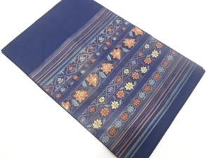 未使用品　横段に花模様織り出し　名古屋帯